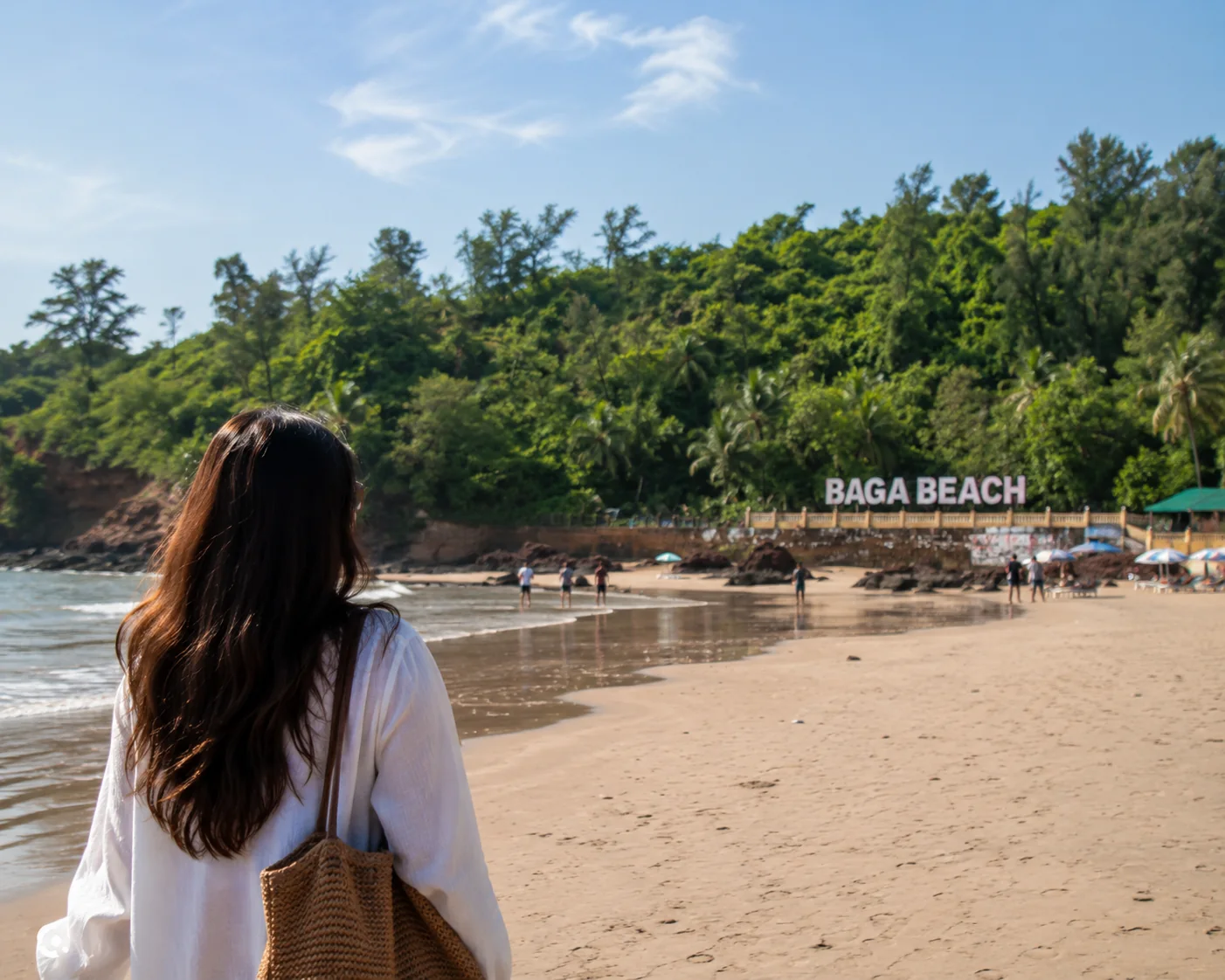 A sunny morning at Baga Beach in North Goa